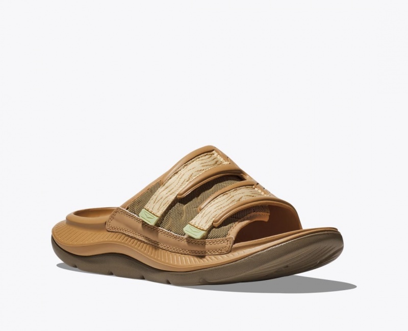 HOKA Ora Luxe Men's Slide Brown | 71859EGIZ