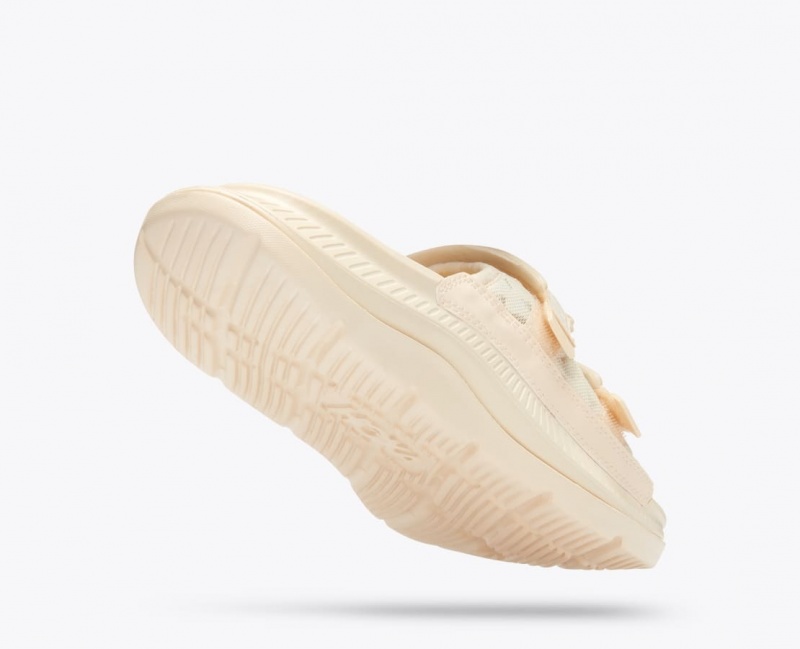 HOKA Ora Luxe Men's Slide Cream | 85267PNMX