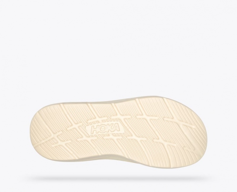 HOKA Ora Luxe Men's Slide Cream | 85267PNMX