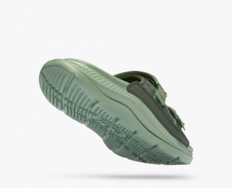 HOKA Ora Luxe Men's Slide Green | 04352CYRG