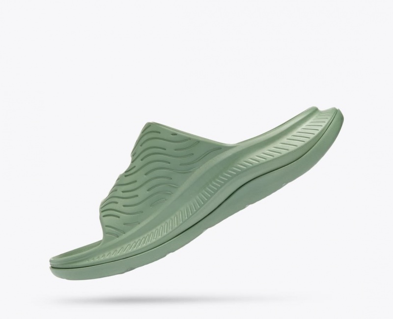 HOKA Ora Luxe Men's Slide Green | 04352CYRG