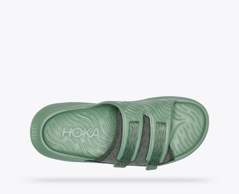 HOKA Ora Luxe Men's Slide Green | 04352CYRG