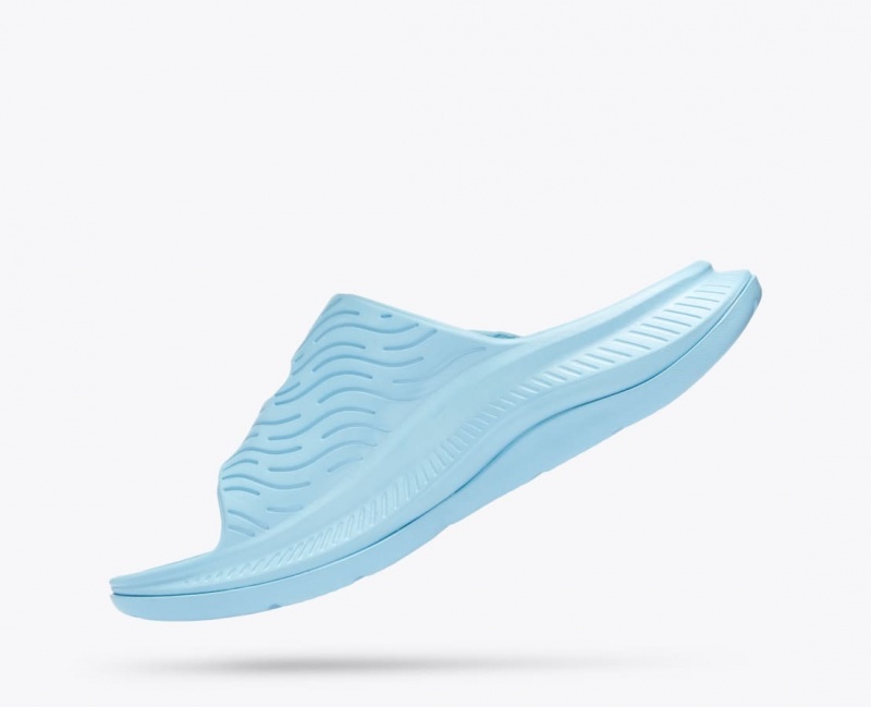 HOKA Ora Luxe Men's Slide Light Blue | 61947QNHY