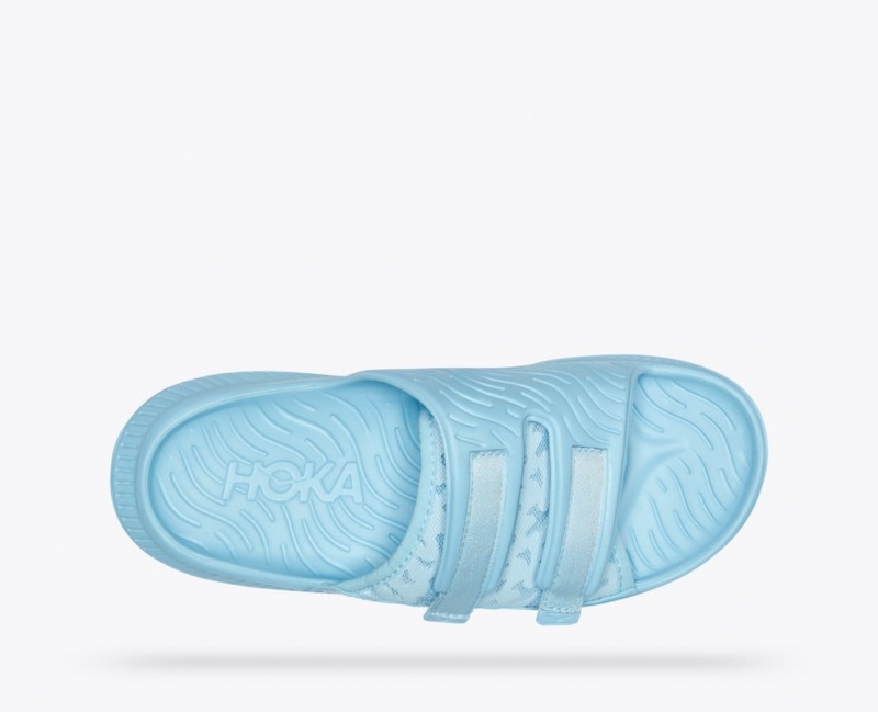 HOKA Ora Luxe Men's Slide Light Blue | 61947QNHY