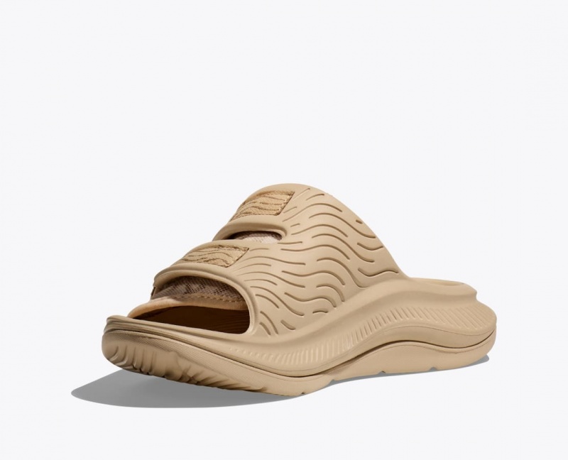 HOKA Ora Luxe Men's Slide Light Khaki | 47296QEGS