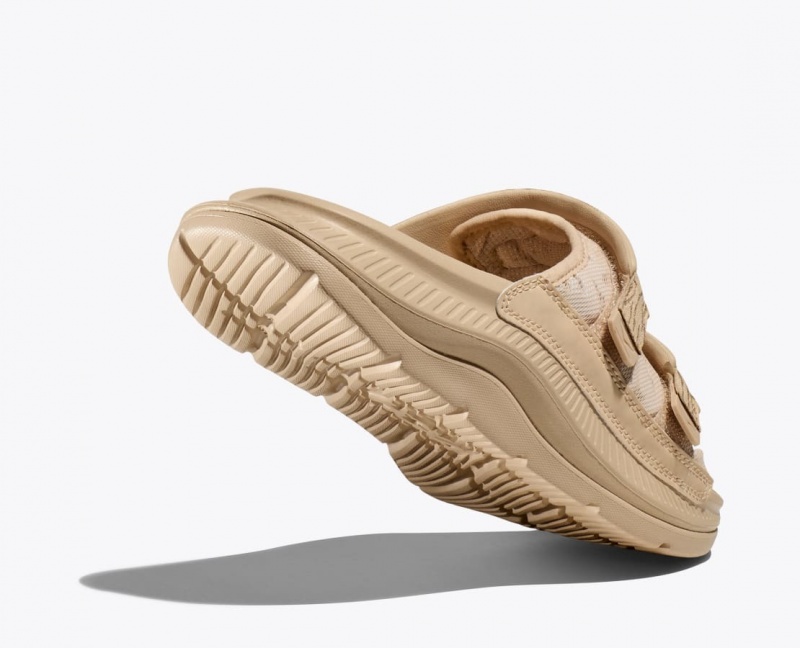 HOKA Ora Luxe Men's Slide Light Khaki | 47296QEGS