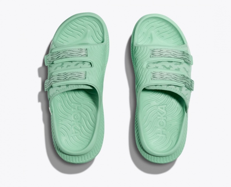 HOKA Ora Luxe Men's Slide Mint | 09216ESOR