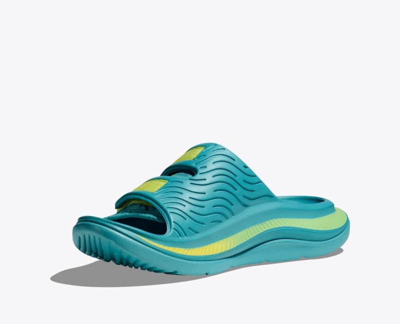 HOKA Ora Luxe Men's Slide Turquoise | 43107NZMX