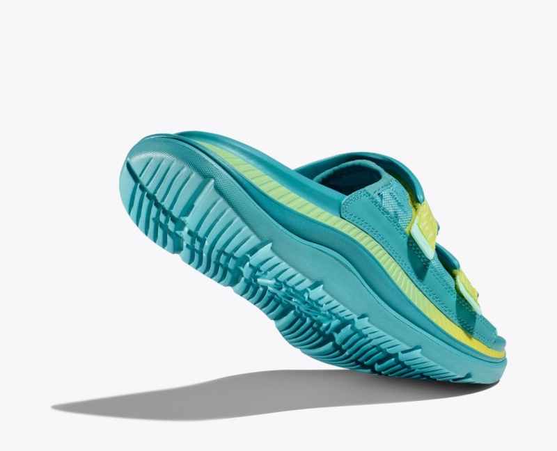 HOKA Ora Luxe Men's Slide Turquoise | 43107NZMX