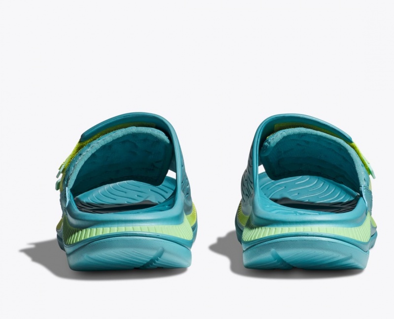 HOKA Ora Luxe Men's Slide Turquoise | 43107NZMX