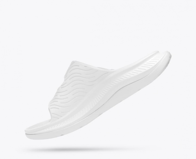 HOKA Ora Luxe Men's Slide White | 49508UJVE