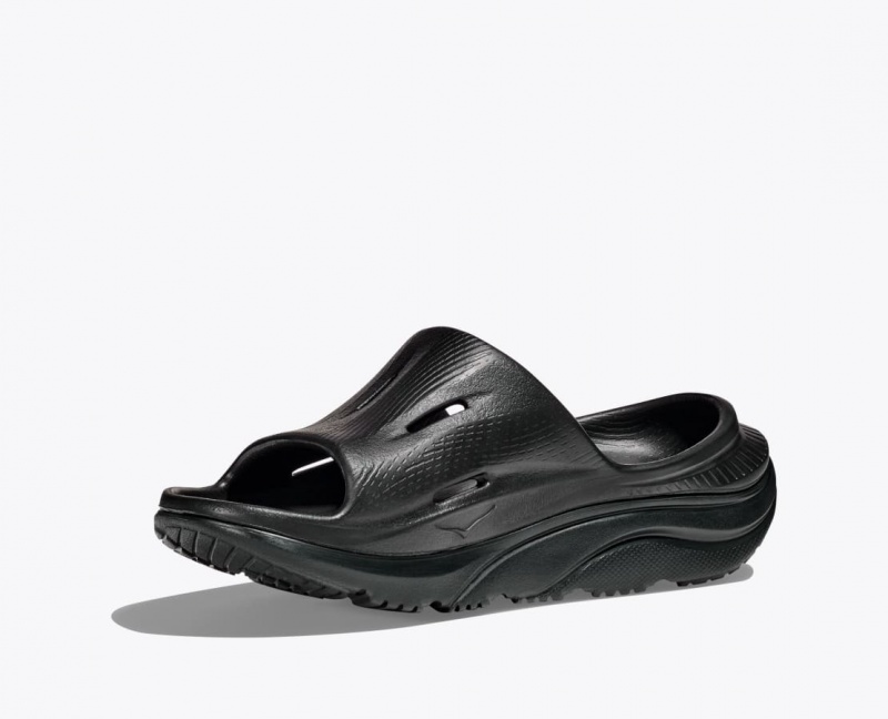 HOKA Ora Recovery 3 Kids' Slides Black | 41973FBPR