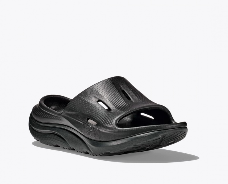 HOKA Ora Recovery 3 Kids' Slides Black | 41973FBPR