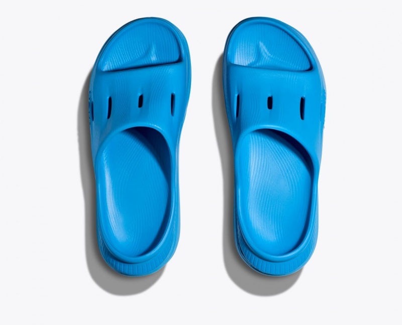 HOKA Ora Recovery 3 Kids' Slides Blue | 54673WKMB