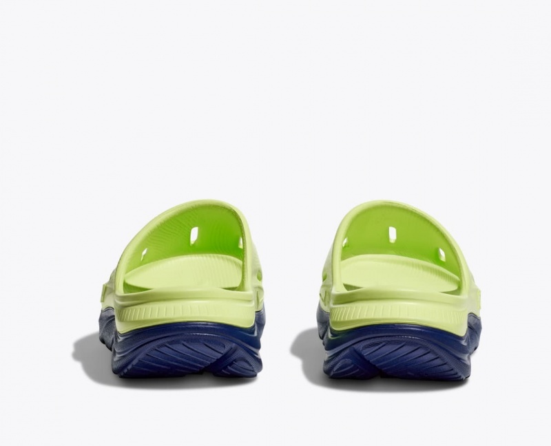 HOKA Ora Recovery 3 Kids' Slides Green / Navy | 46713MHCS