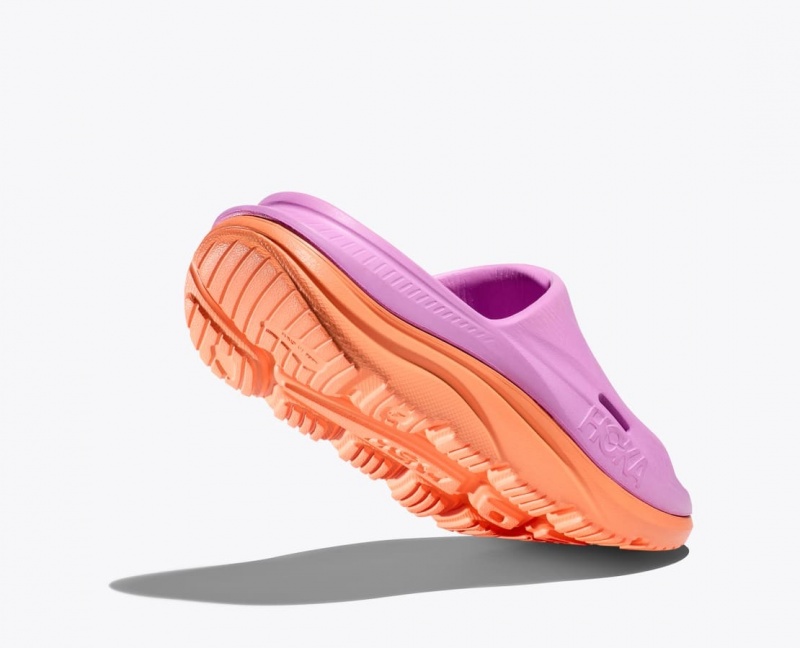 HOKA Ora Recovery 3 Kids' Slides Pink / Orange | 83457EQAP