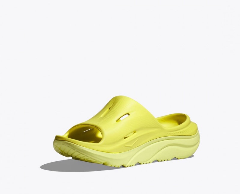 HOKA Ora Recovery 3 Kids' Slides Yellow | 24951KZJG