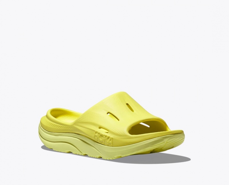 HOKA Ora Recovery 3 Kids' Slides Yellow | 24951KZJG