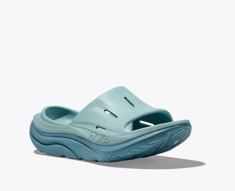 HOKA Ora Recovery 3 Women's Slide Grey Blue | 91326ASVC