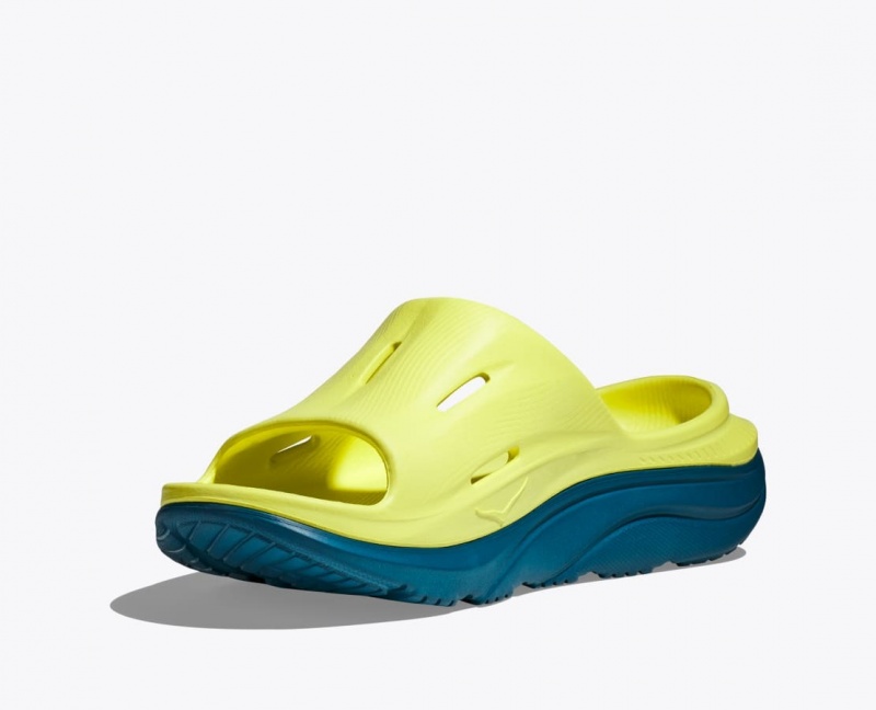 HOKA Ora Recovery 3 Women's Slide Light Green / Dark Green | 07956YEBK