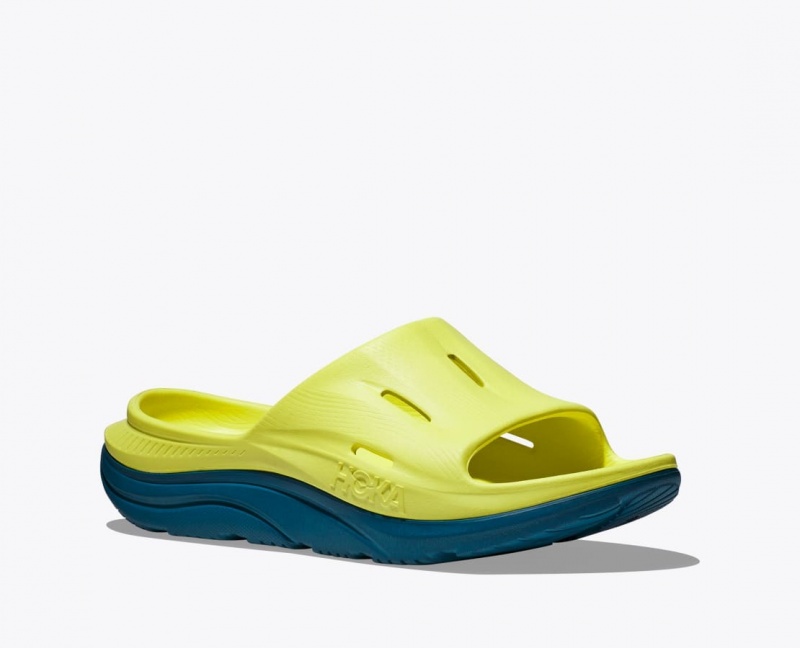 HOKA Ora Recovery 3 Women's Slide Light Green / Dark Green | 07956YEBK