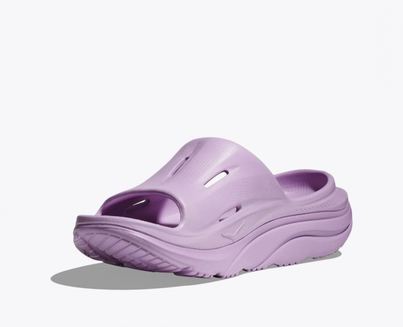 HOKA Ora Recovery 3 Women's Slide Light Purple | 19874OWBX