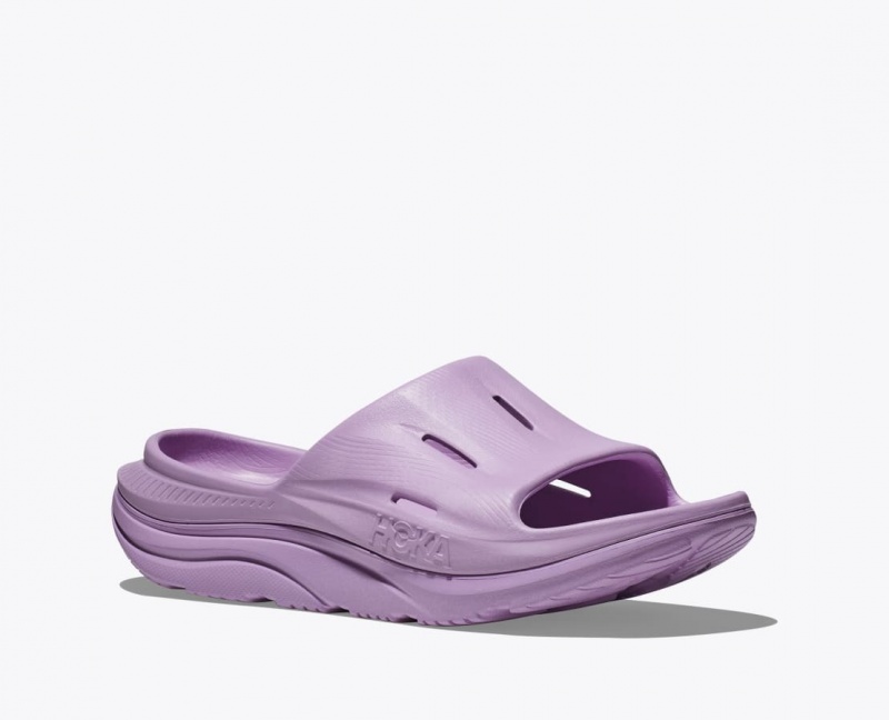 HOKA Ora Recovery 3 Women's Slide Light Purple | 19874OWBX