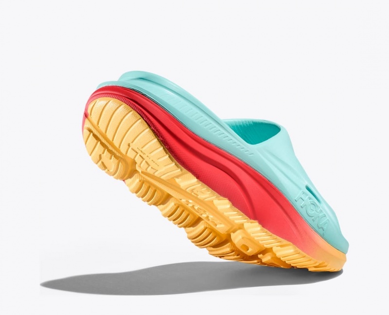 HOKA Ora Recovery 3 Women's Slide Light Turquoise / Orange | 16572NVIG