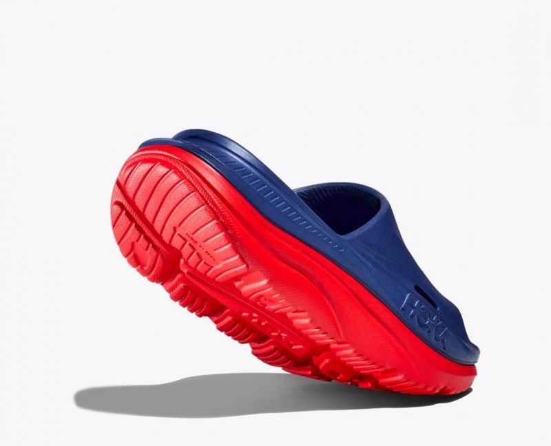 HOKA Ora Recovery 3 Women's Slide Navy / Red | 54820PGRT