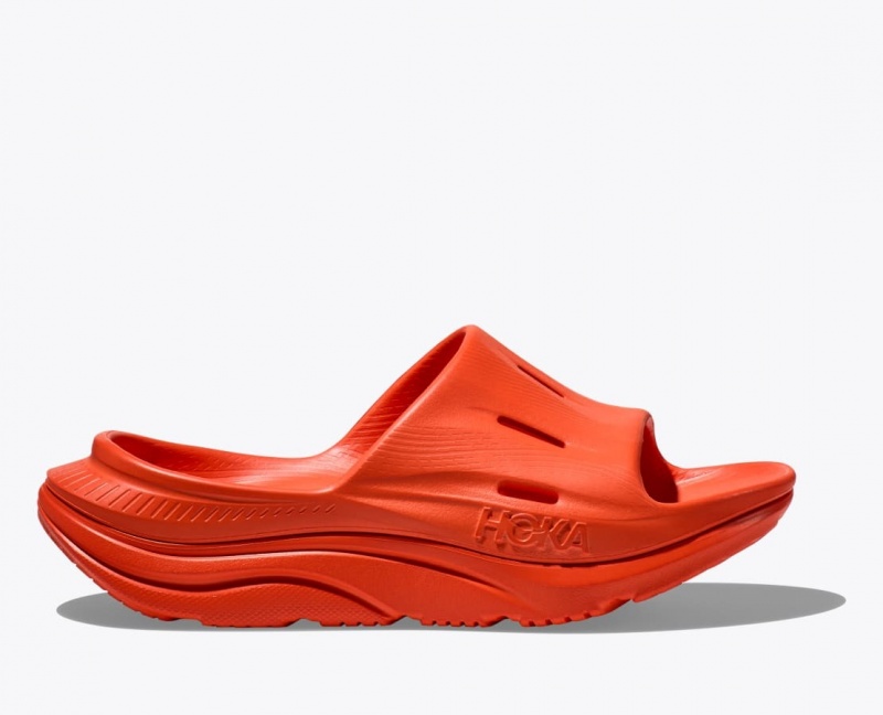 HOKA Ora Recovery 3 Women\'s Slide Red Orange | 20651SMIY