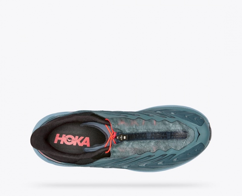 HOKA Project Clifton Women's Sneakers Blue Green / Grey | 85932TNDS