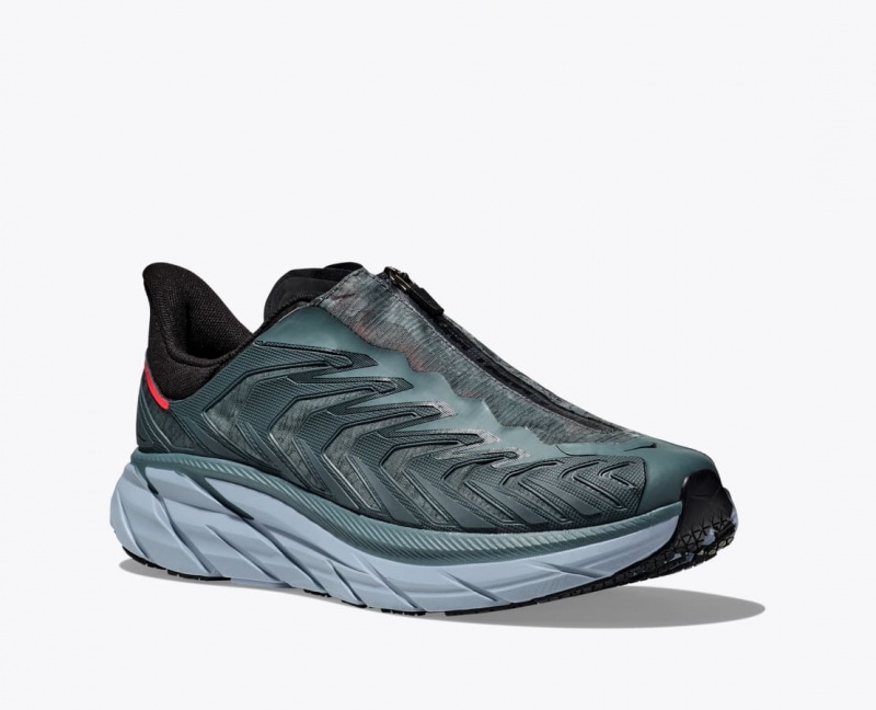 HOKA Project Clifton Women's Sneakers Blue Green / Grey | 85932TNDS