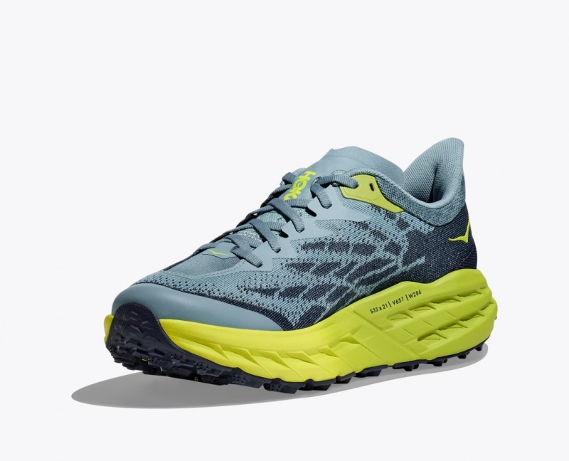 HOKA Speedgoat 5 Men's Trail Running Shoes Blue / Green / Black | 48167UGTL