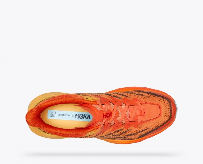 HOKA Speedgoat 5 Men's Trail Running Shoes Orange / Dark Brown | 17953PZGM