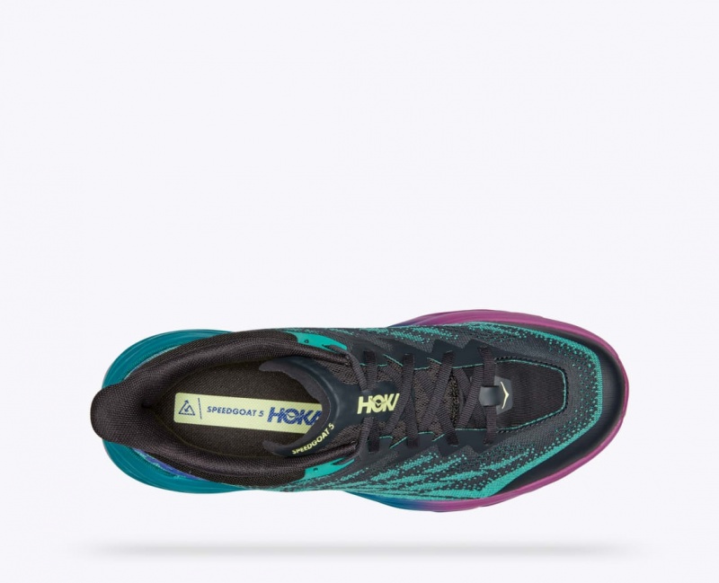 HOKA Speedgoat 5 Men's Trail Running Shoes Turquoise / Black | 69487IGEJ