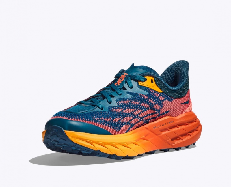 HOKA Speedgoat 5 Women's Trail Running Shoes Dark Blue / Orange | 81290PKDA