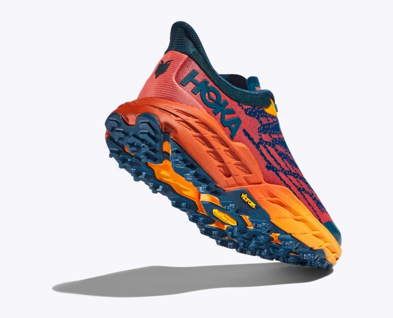 HOKA Speedgoat 5 Women's Trail Running Shoes Dark Blue / Orange | 81290PKDA