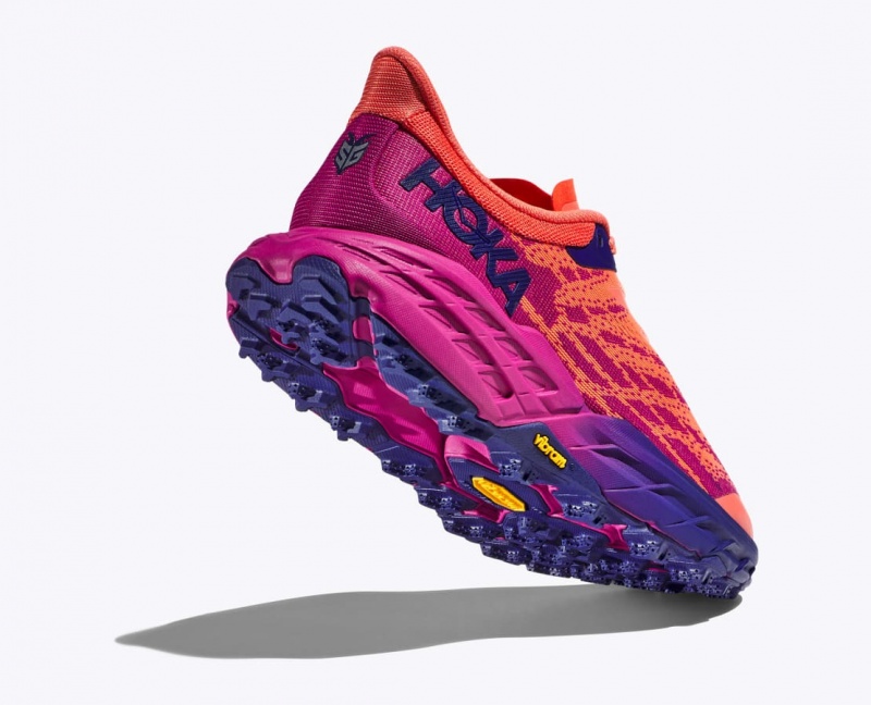 HOKA Speedgoat 5 Women's Trail Running Shoes Orange / Fuchsia | 72193WXMO