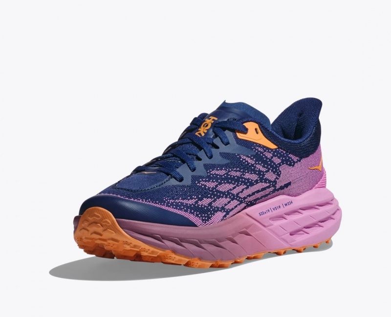 HOKA Speedgoat 5 Women's Trail Running Shoes Navy / Pink | 53720FGAD