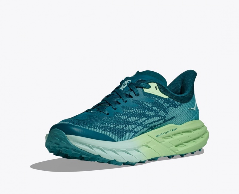 HOKA Speedgoat 5 Women's Trail Running Shoes Blue / Green | 45102QFSP