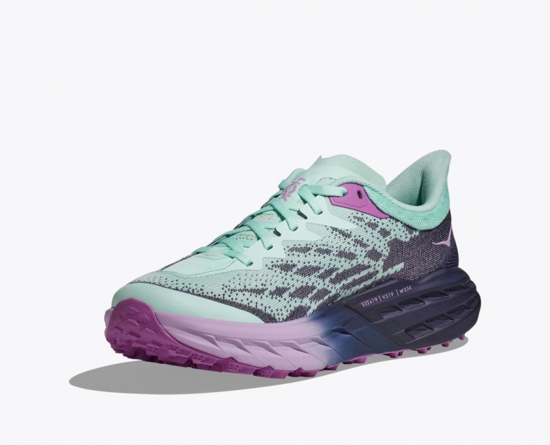 HOKA Speedgoat 5 Women's Trail Running Shoes Turquoise / Purple | 62839NWDC