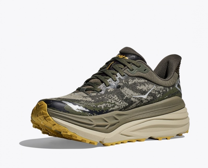 HOKA Stinson 7 Men's Trail Running Shoes Olive / Black | 34856MHRD