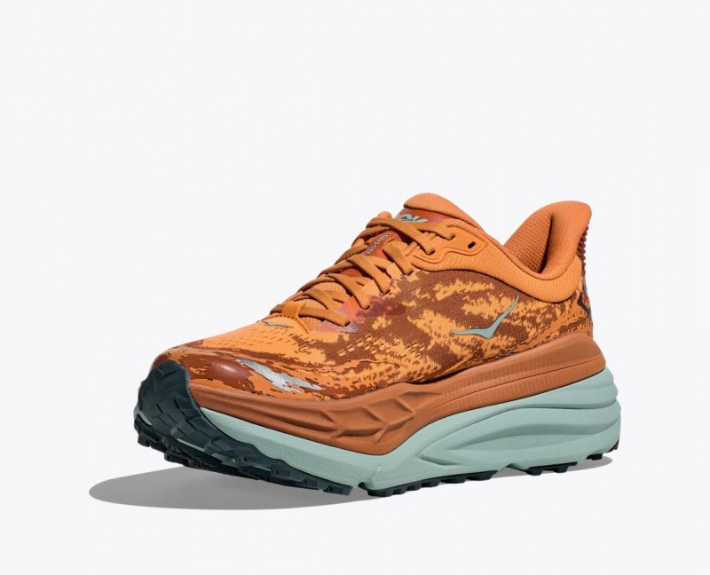 HOKA Stinson 7 Men's Trail Running Shoes Orange / Brown | 25319XNCI