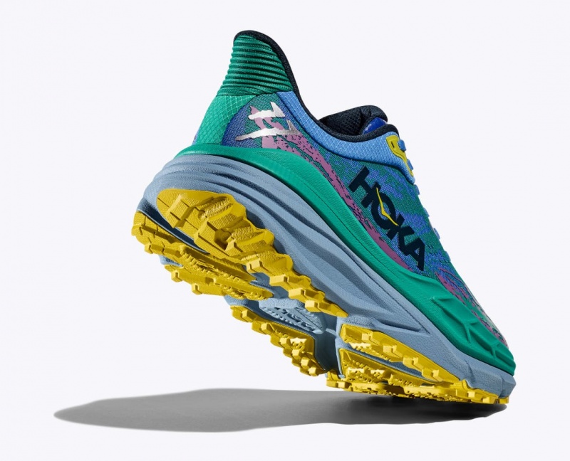 HOKA Stinson 7 Women's Trail Running Shoes Green / Blue | 20489ZTIP