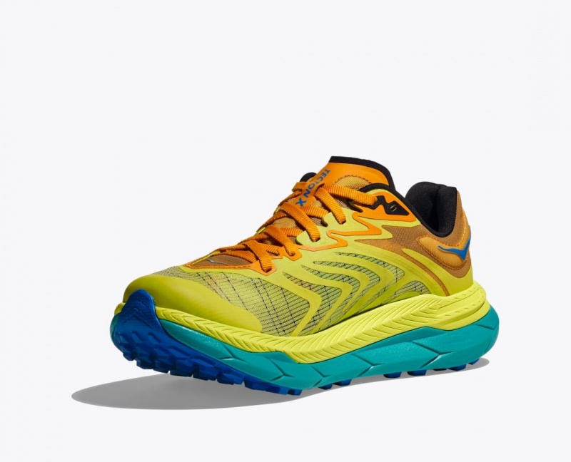 HOKA Tecton X 2 Men's Trail Running Shoes Green / Orange | 82357VFQK