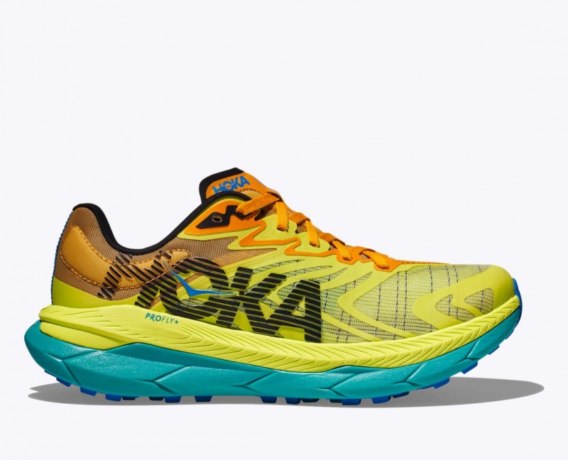 HOKA Tecton X 2 Men\'s Trail Running Shoes Green / Orange | 82357VFQK