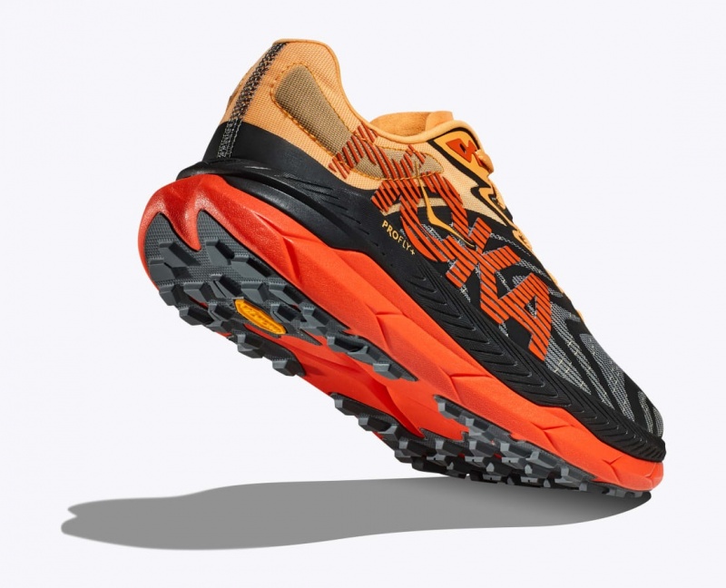 HOKA Tecton X 2 Men's Trail Running Shoes Black / Orange / Red | 35074LOPM