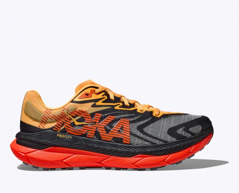 HOKA Tecton X 2 Men\'s Trail Running Shoes Black / Orange / Red | 35074LOPM