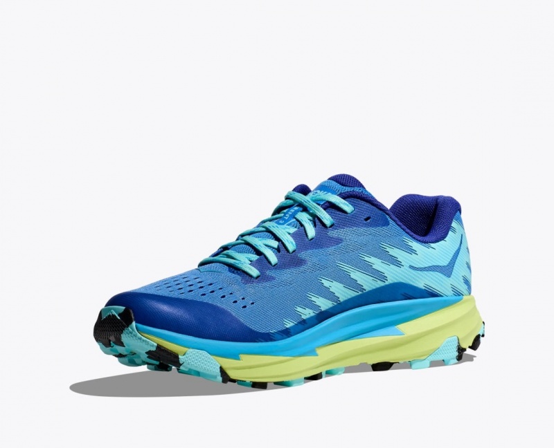 HOKA Torrent 3 Men's Trail Running Shoes Blue / Green | 08942GFAY