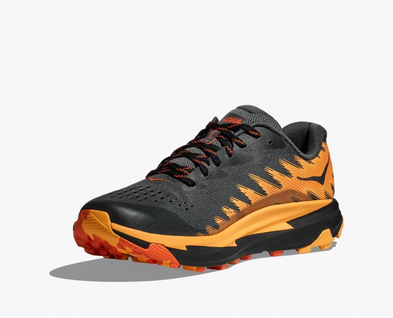 HOKA Torrent 3 Men's Trail Running Shoes Black / Orange | 47082JIVN